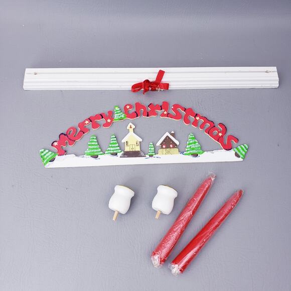 Vintage House of Lloyd Christmas Around the World Merry Christmas Taper Holder - Picture 13 of 16